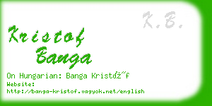 kristof banga business card